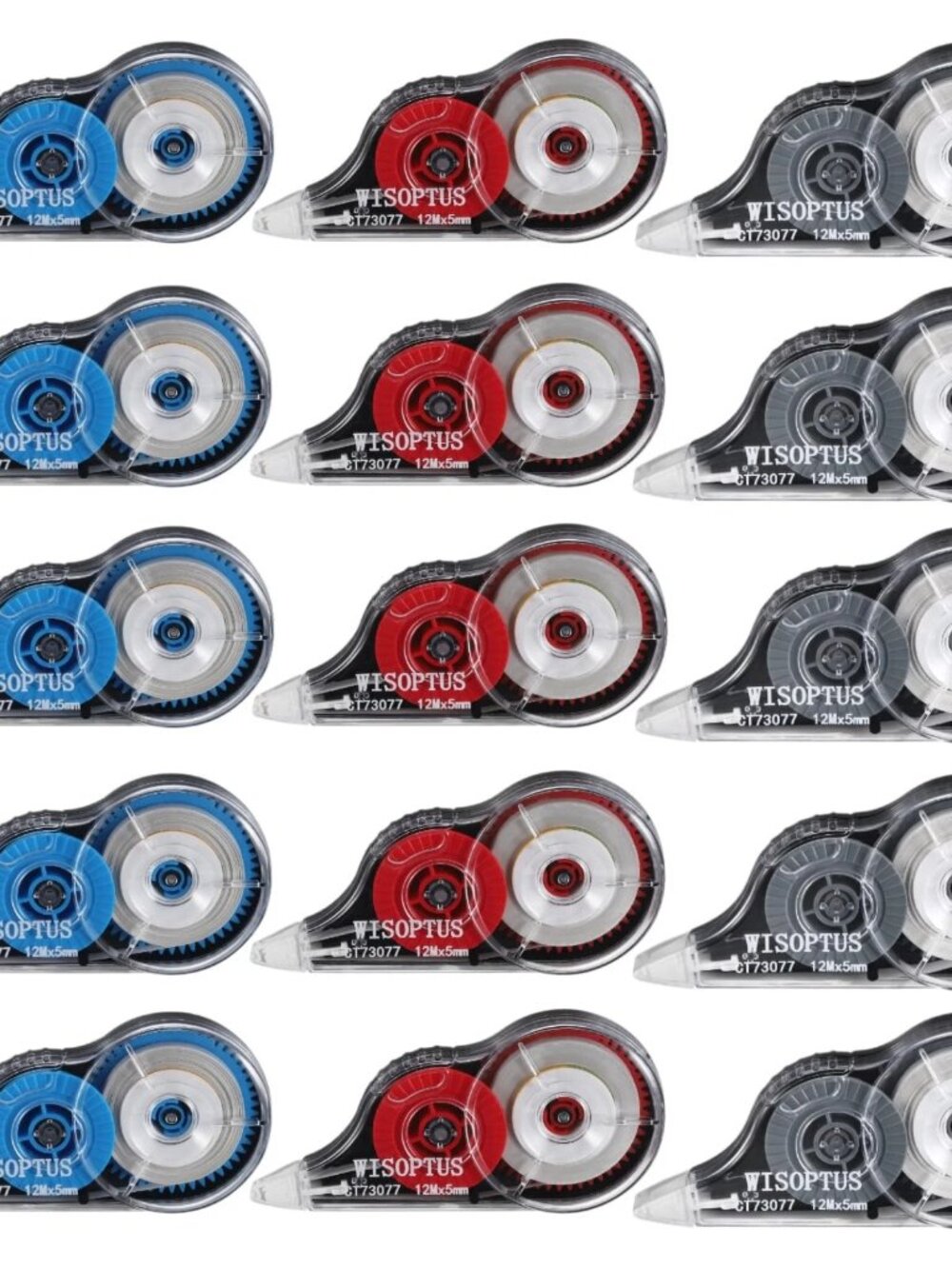 NEW! WISOPTUS 15 Piece x39.37ft Each White Correction Tape Opaque Tear Resistant